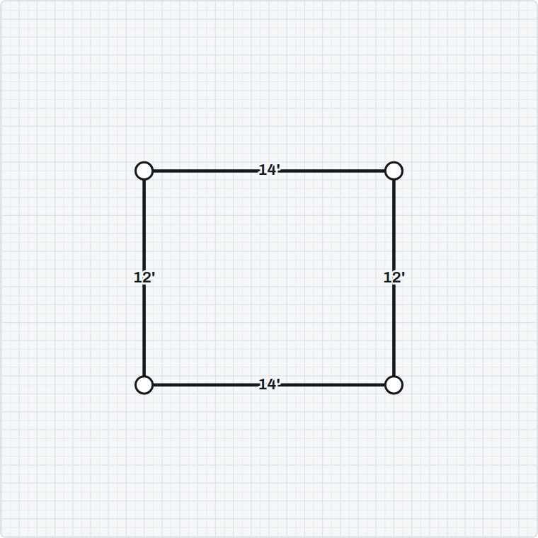 The fallback that needs no camera at all: tap the corners onto a grid. It says DRAWN rather than measured, because it is.